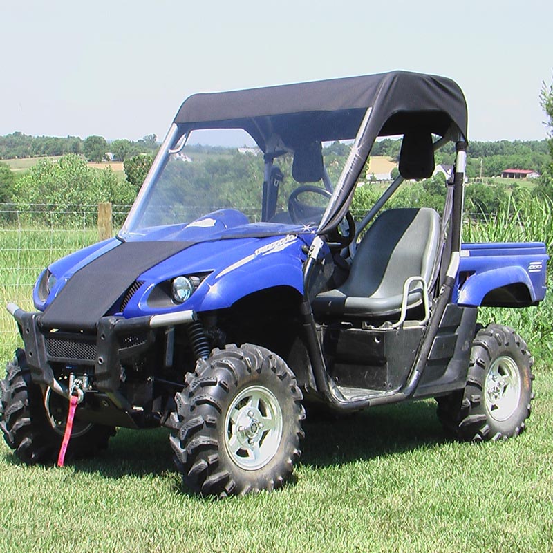 thumbnail interactive-video image 1 of Front Flip Split Windshield For Yamaha Rhino 450 660 700 (2004-2013) – Clear Polycarbonate 1 of 3